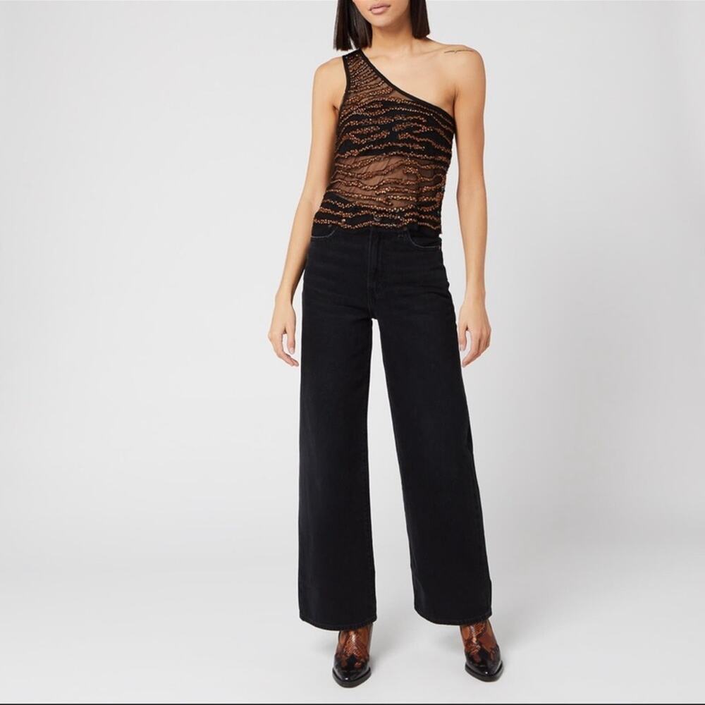 NWT Free People Head Turner Sequined One Shoulder Tank